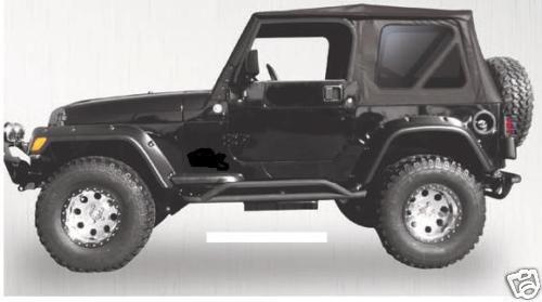 68835 1997-06 jeep wrangler black complete soft top w/hardware tinted windows