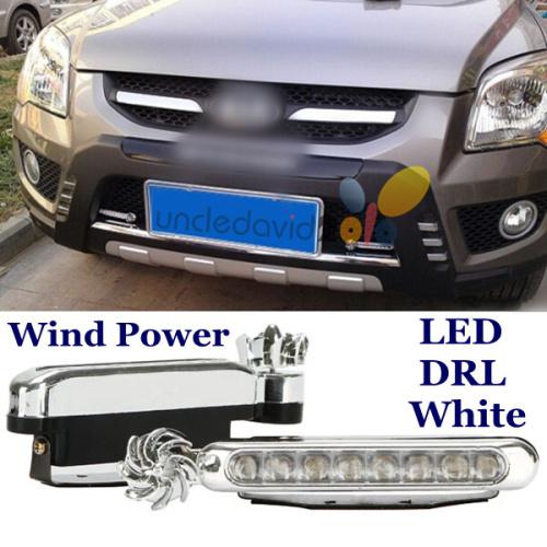 2x 8 led wind power drl white daytime running light fog driving lamp free wiring