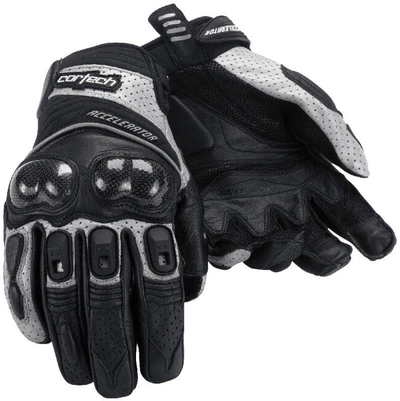 Cortech accelerator 3 silver large perforated leather motorcycle riding gloves