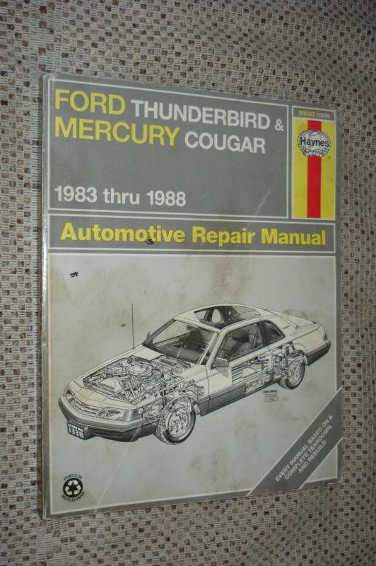 1983 thru 1988 ford thunderbird mercury cougar shop manual service book