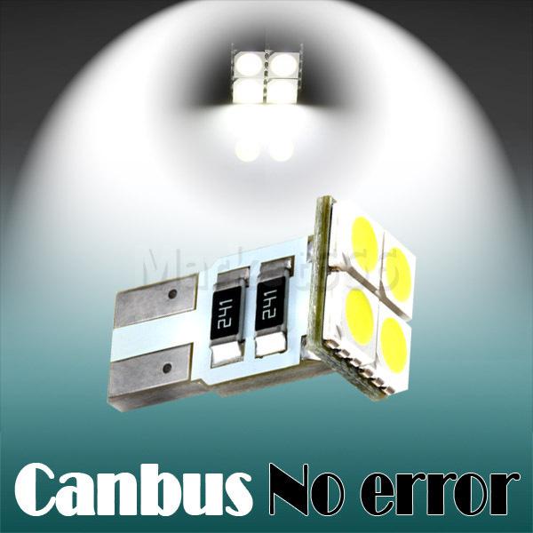 T10 4 smd pure white canbus obc error free interior car w5w led light bulb
