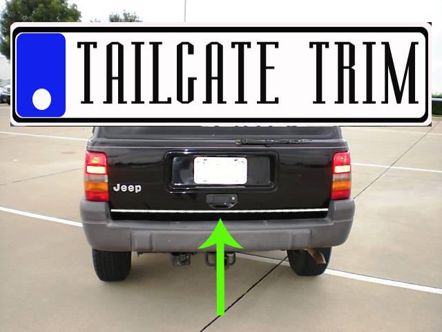 Chrome tailgate trunk molding trim - jeep