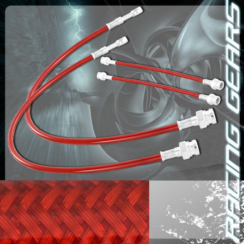1986-1991 mazda rx-7 fc3s s4-s5 red front rear stainless steel hose brake line