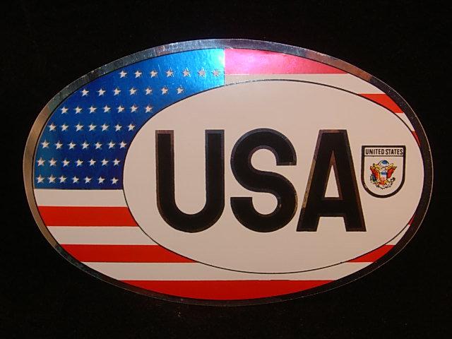 United states  sticker decal bumper/window car oval country flag code 