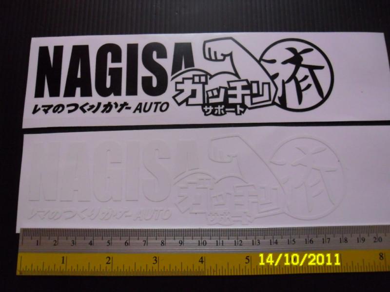 2 jdm nagisa auto di-cut sticker decals. car tuning, detailing.