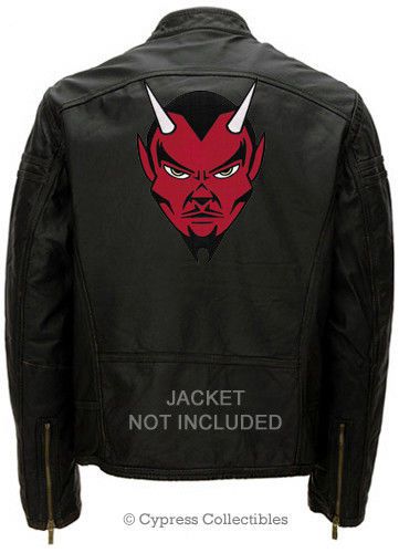 Red devil iron-on embroidered patch lucifer satan 666 large evil biker skull new