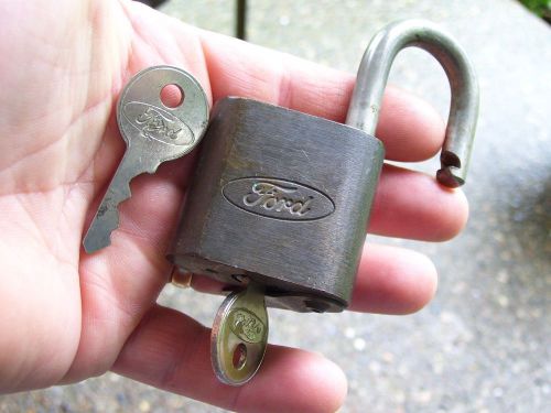 Vintage rare ford brass spare tire lock keys original padlock accessory mustang