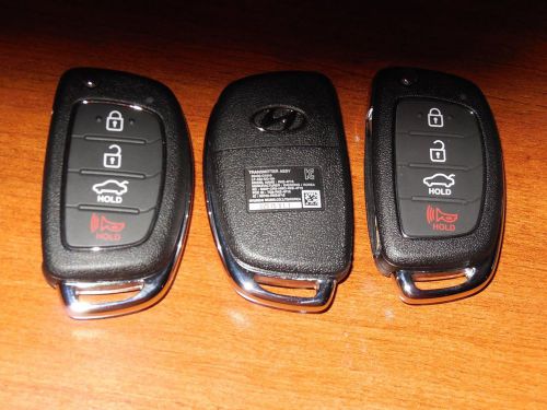 Lot of 3 genuine hyundai key remote fob combo tq8-rke-4f16 hyundai sonata 2015