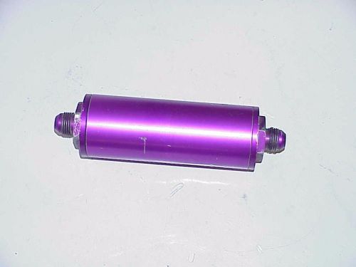 Purple aluminum 6&#034; fuel filter -08 an fittings with stainless element alcohol