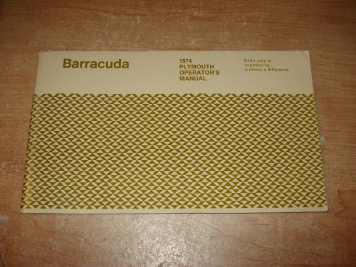 1974 plymouth barracuda owners manual glove box book original
