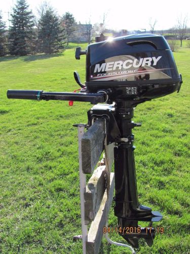 Mercury 4hp outboard motor 20&#034; shaft {like new, less than 1 hour use]