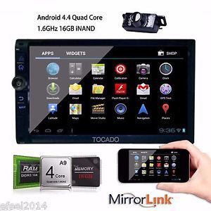 Camera+android 4.4 quad-core 7&#034; car stereo dvd player gps built-in wifi  bt ipod