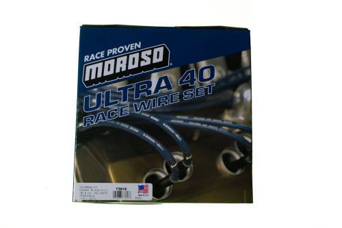 Moroso # 73816 blue universal ultra 40 spark plug wires 135° boot hei/points