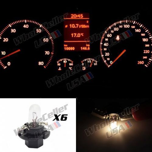 6x b8.4d bulbs for bmw instrument cluster speedometer gauge light warm white