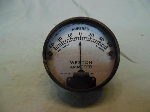Vintage brass weston electrical instruments ammeter model 354