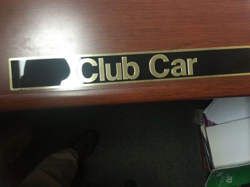 Club car ds golf cart front cowl decal / sticker gold metal new !!!