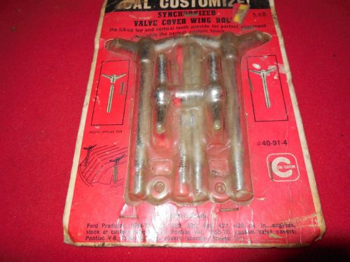 Nos set or 4 vintage cal custom 5/16 inch valve cover wing nuts still in package