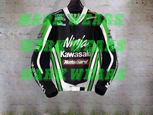 Kawasaki ninja tom sykes motorbike / motorcycle leather racing jacket all sizes
