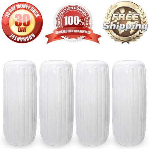 10" x 28" boat docking inflatable fenders 4x white vinyl dock guard center hole