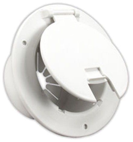 Jr products 541-2-a polar white deluxe round electric cable hatch with back