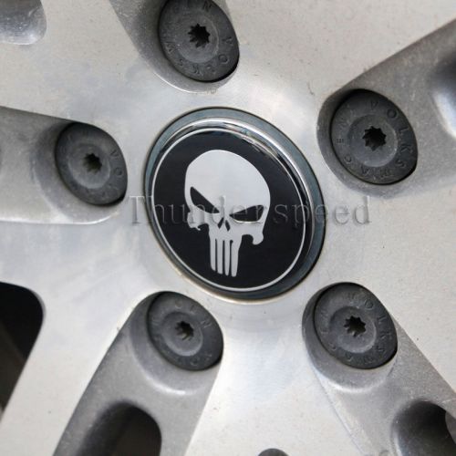 12x punisher steerig tire wheel center cap 65mm emblem cover skull decor sticker