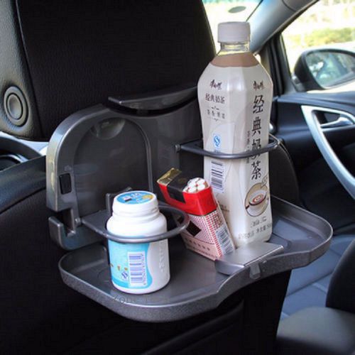 Zone tech black foldable car back seat food &amp;drink tray organizer