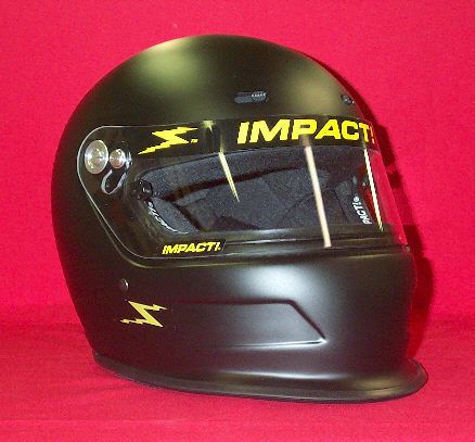 Impact charger racing helmet flat black sa2015 imca your choice of size s,m,l,xl