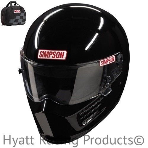 Simpson bandit auto racing helmet sa2015 - small / gloss black (free bag)