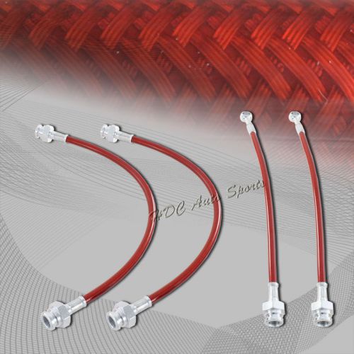For bmw e60 e63 e64 m5 m6 front rear stainless steel brake line hose kit - red