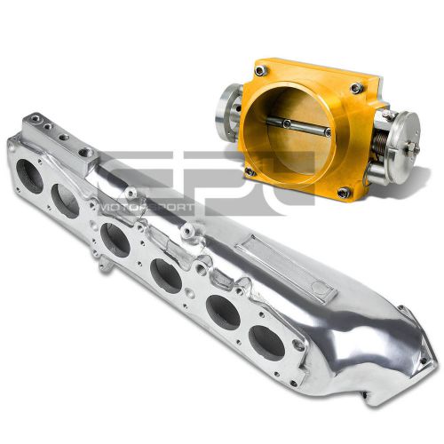 Turbo intake manifold+80mm gold throttle body for 93-98 supra mark4 a80 2jzgte