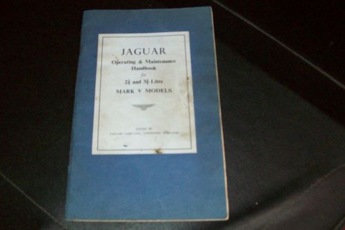 Jaguar mk v  original factory owners manual