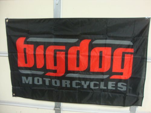 Big dog motorcycles black signature logo flag indoor k-9 chopper pitbull mastif