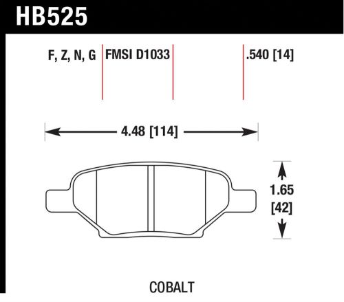Hawk performance hb525f.540 disc brake pad fits aura cobalt g5 g6 hhr ion malibu