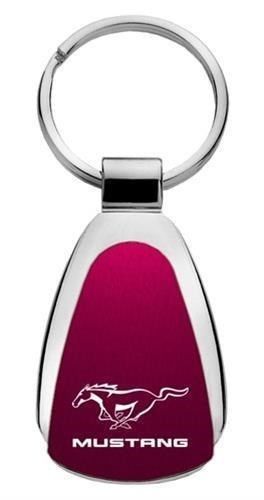 Ford kcbur-mus mustang burgundy teardrop keychain/key fob engraved in usa genuin