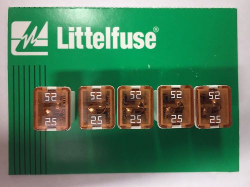 Set of 5: genuine littelfuse automotive j case 25 amp 58v low profile fuse jcase