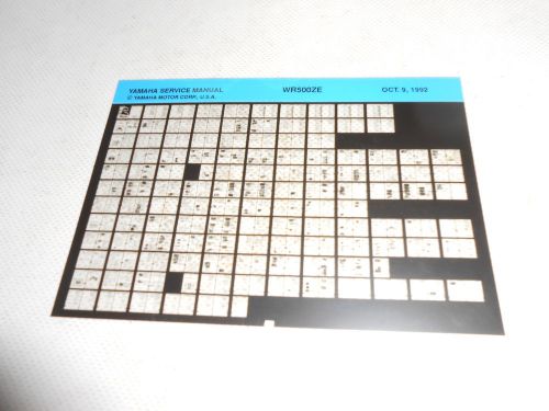 Genuine yamaha oem 1993 service manual microfiche card wr 500 wr500ze mx racing