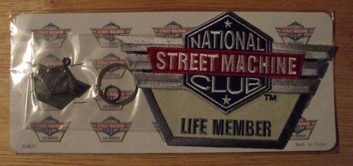 National street machine club life member key chain &amp; patch