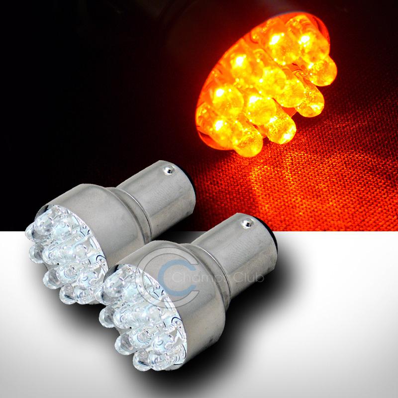 2 amber o 1157 bay15d socket 12 led parking/park light lamp bulb 2057 2357 2357a