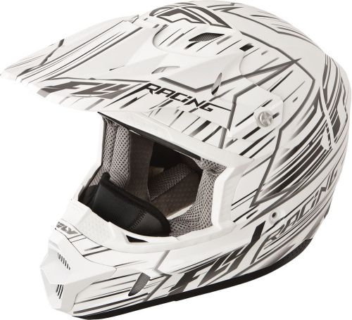 Fly racing 73-4930xs kinetic pro speed helmet white/black xs
