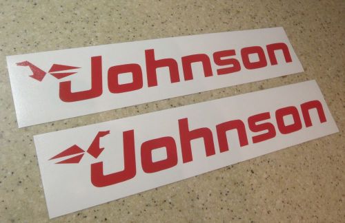 Johnson outboard motor decals 2-pak red 12&#034; free ship + free fish decal!