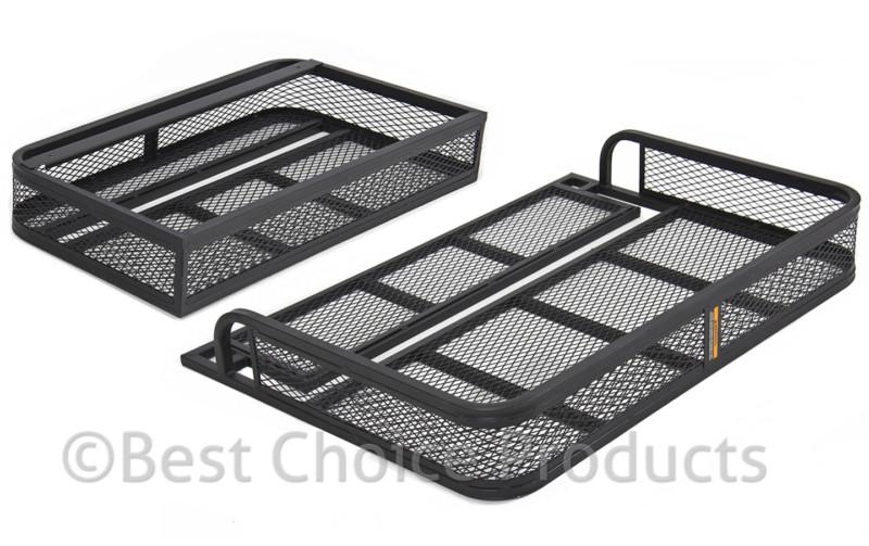 Universal front + rear atv quad steel cargo basket rack luggage cargo carrier