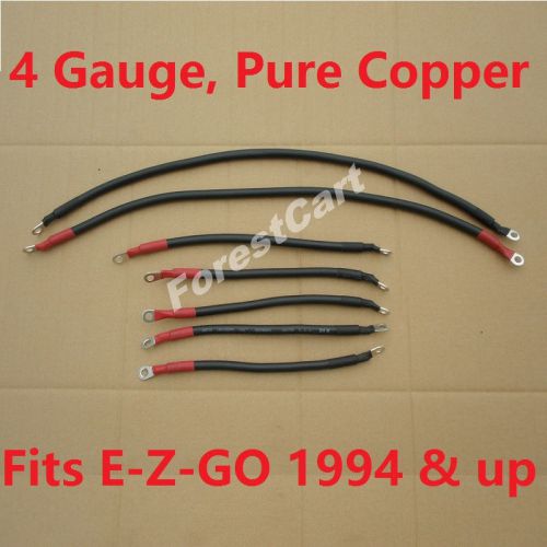 4 gauge awg battery cable set (7 cables) for e-z-go 1994 &amp; up golf carts