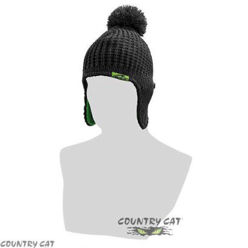 Arctic cat 2014 earflap beanie hat - charcoal gray / green - one size - 5243-074