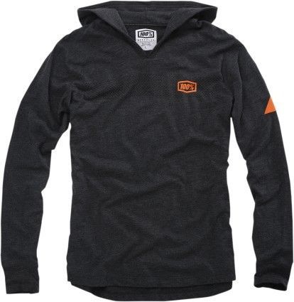 100% gravel mens pullover hoodie charcoal heather/gray