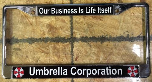 Umbrella corporation chrome license plate frame