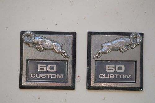 Dodge ram 50 custom rh &amp; lh fender emblem badge 84 85 86 87 oem restore parts