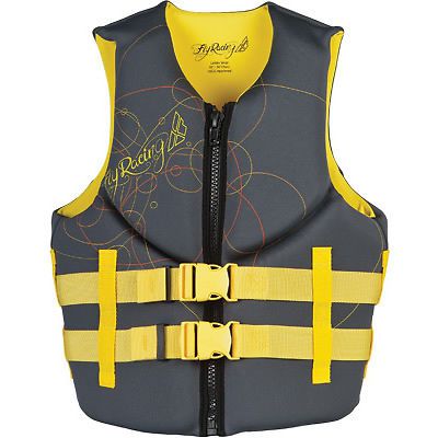 Fly racing neoprene womens life vest gray/yellow xs