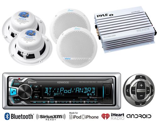 Marine bluetooth usb aux radio/ wired remote, amplifier, 5.25&#034; marine speakers