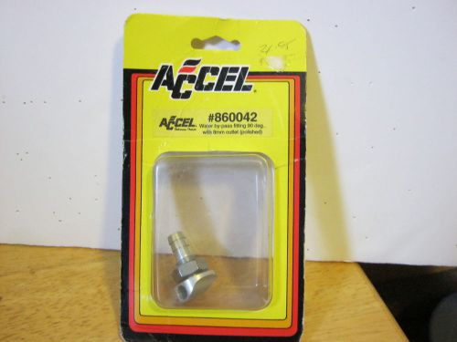 New! accel #860042 alloy water by-pass fitting 90 degree-8mm outlet-polished