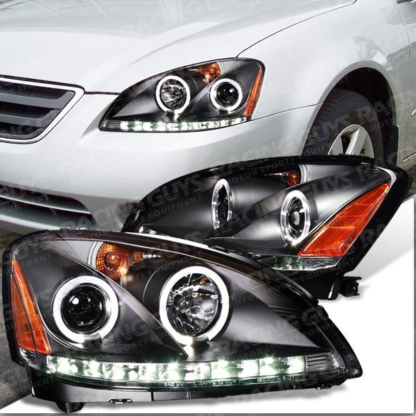 Black projector head lights lamps led halo 2.5 3.5 pair